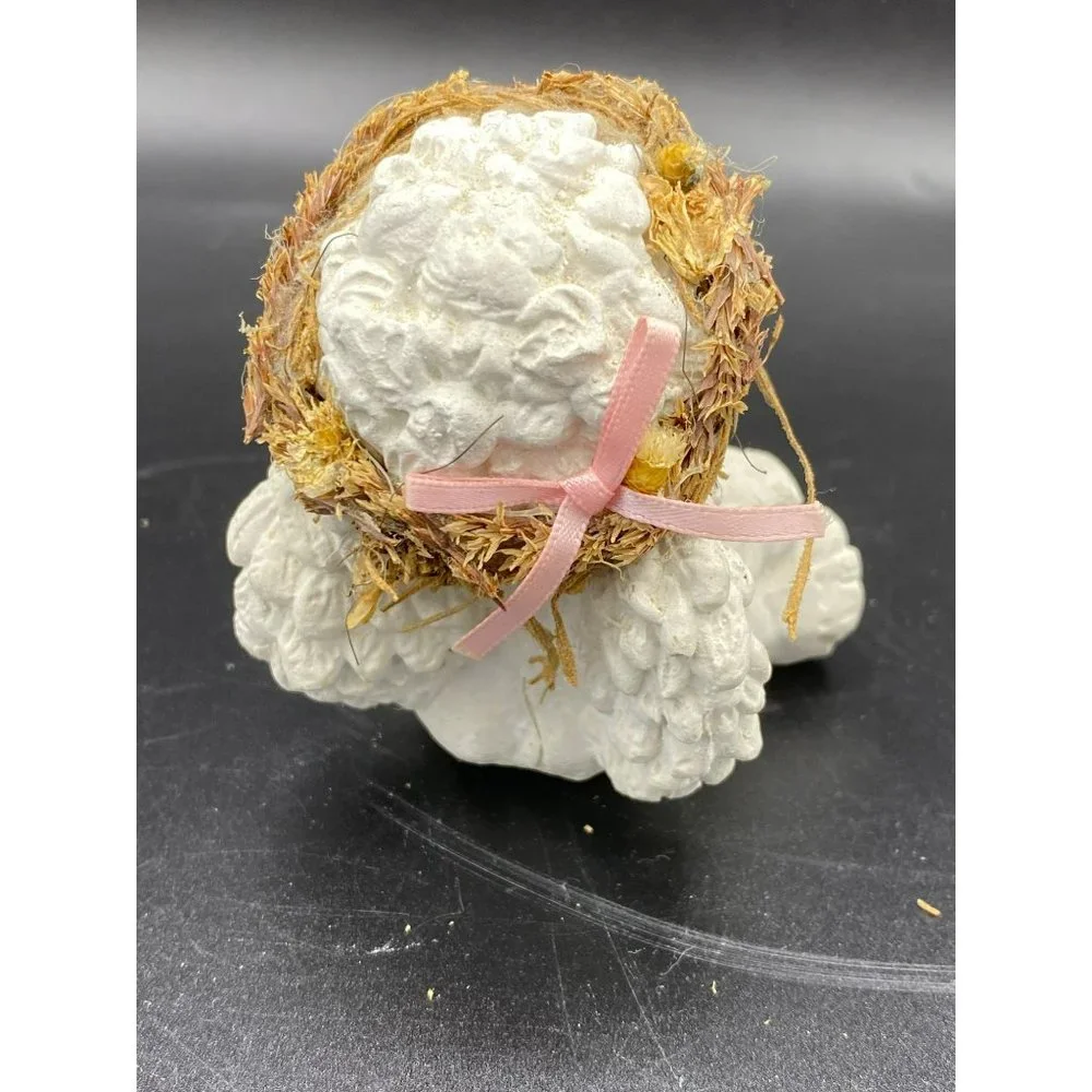 Vintage Dreamsicles Sitting Cherub Figurine Kristin Signed Cast Art Stone Angel